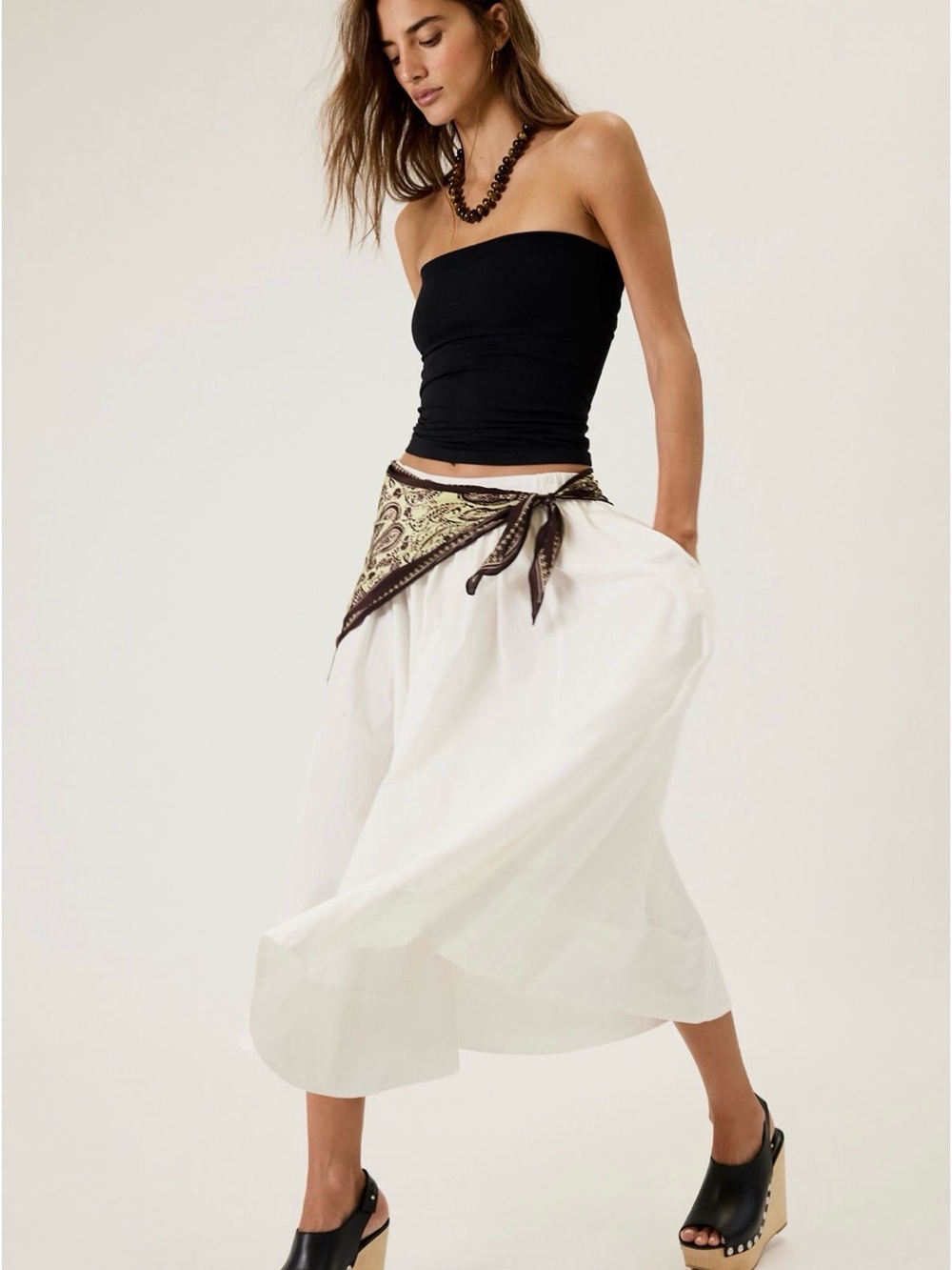 NWT Free People Lowen midi skirt sz small
